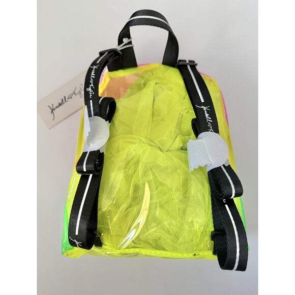 Kendall + Kylie Clear Neon Mix Adjustable Straps Concert Festival Mini Backpack - Picture 8 of 11